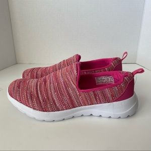 Athletic Works Comfort-Fit Memory Foam, pink stripe slip in Shoes Women's Size 7